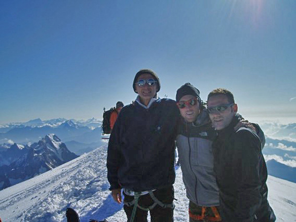 p Mario, Luca, Vincenzo sul MOnte Bianco