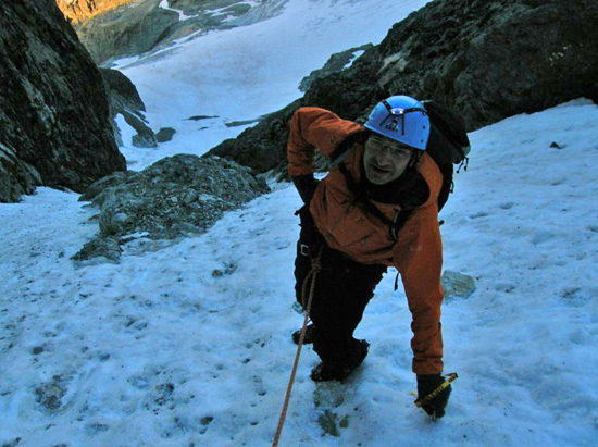 6956 verso i 3700m, nella parte alta del canale
