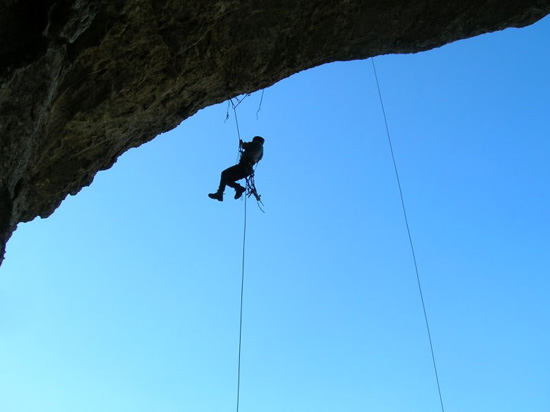 risalendo verso la volta del buco finto