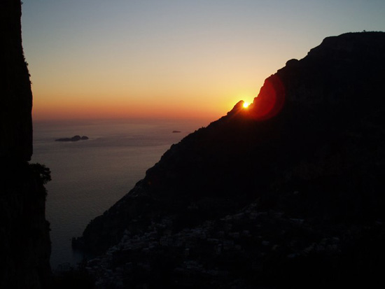 tramonto sopra positano