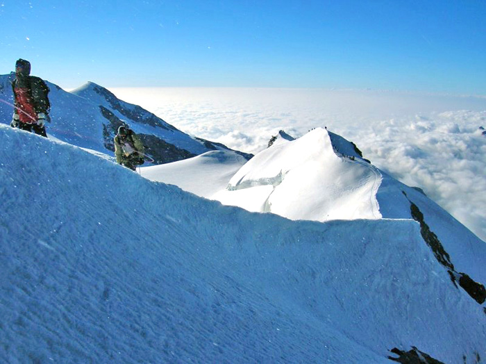 la cresta vista dalla cima del Castore