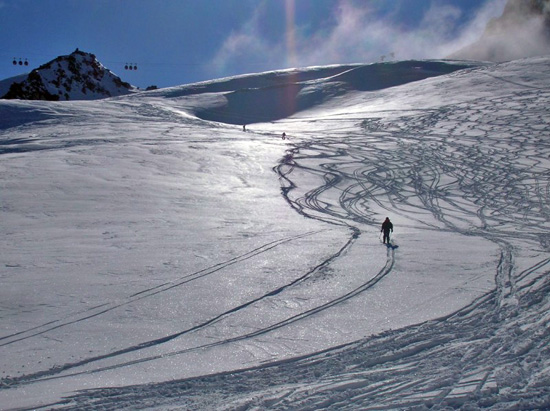 neve splendida in discesa dal Col Flambeau
